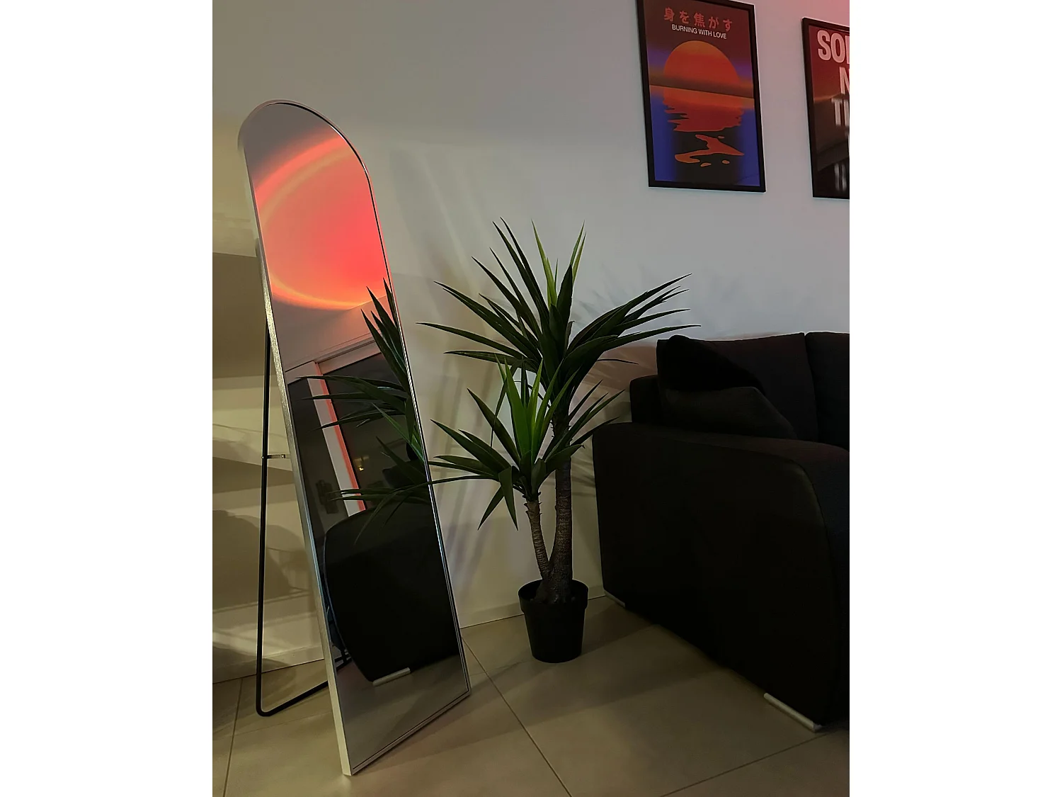 Standspiegel BAGNOLET 150 cm Metall Silber
