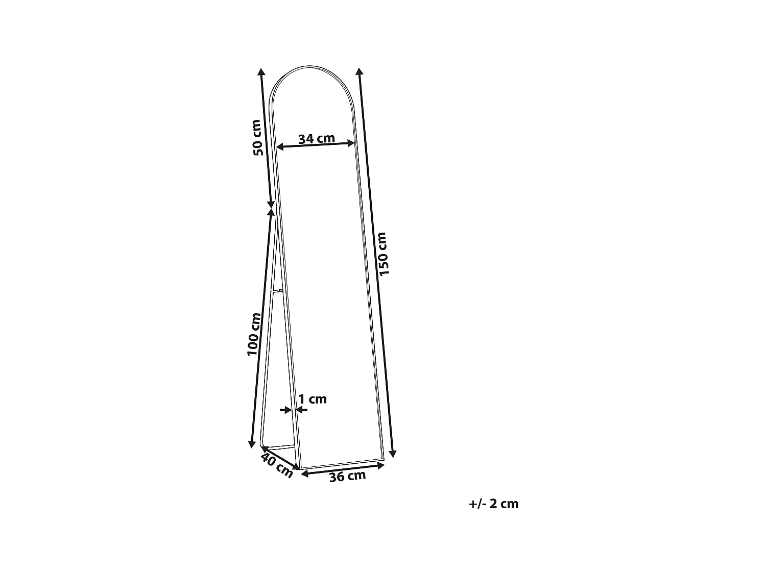 Staande spiegel BAGNOLET 150 cm Metaal Goud