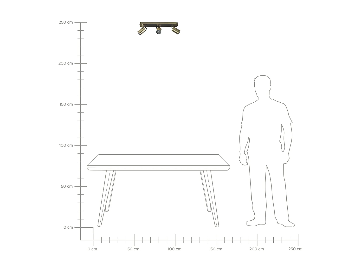 Spot à 3 lumières KLIP Réglable Métal Laiton