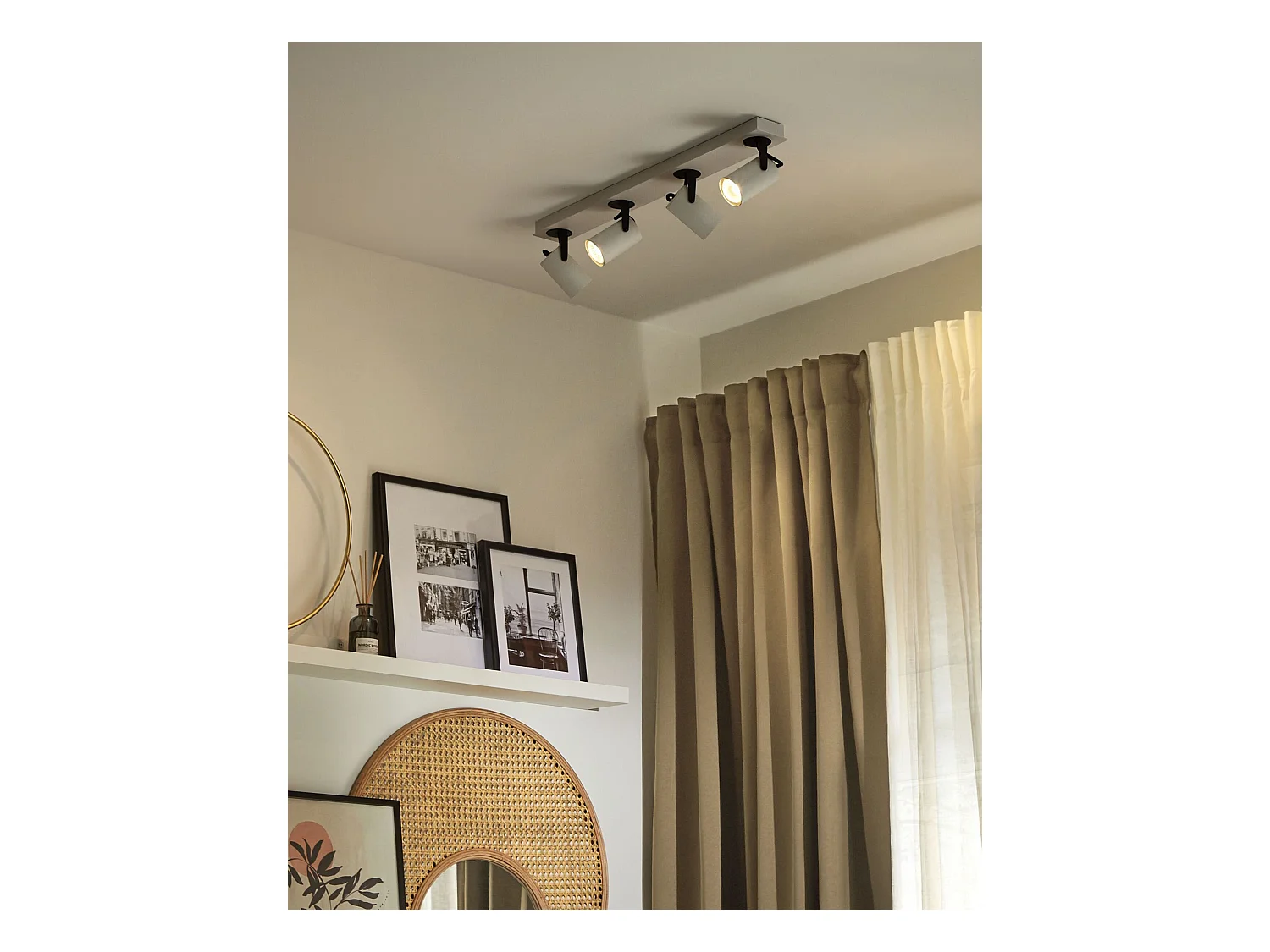 4-lichts spot KLIP Verstelbaar Metaal Wit