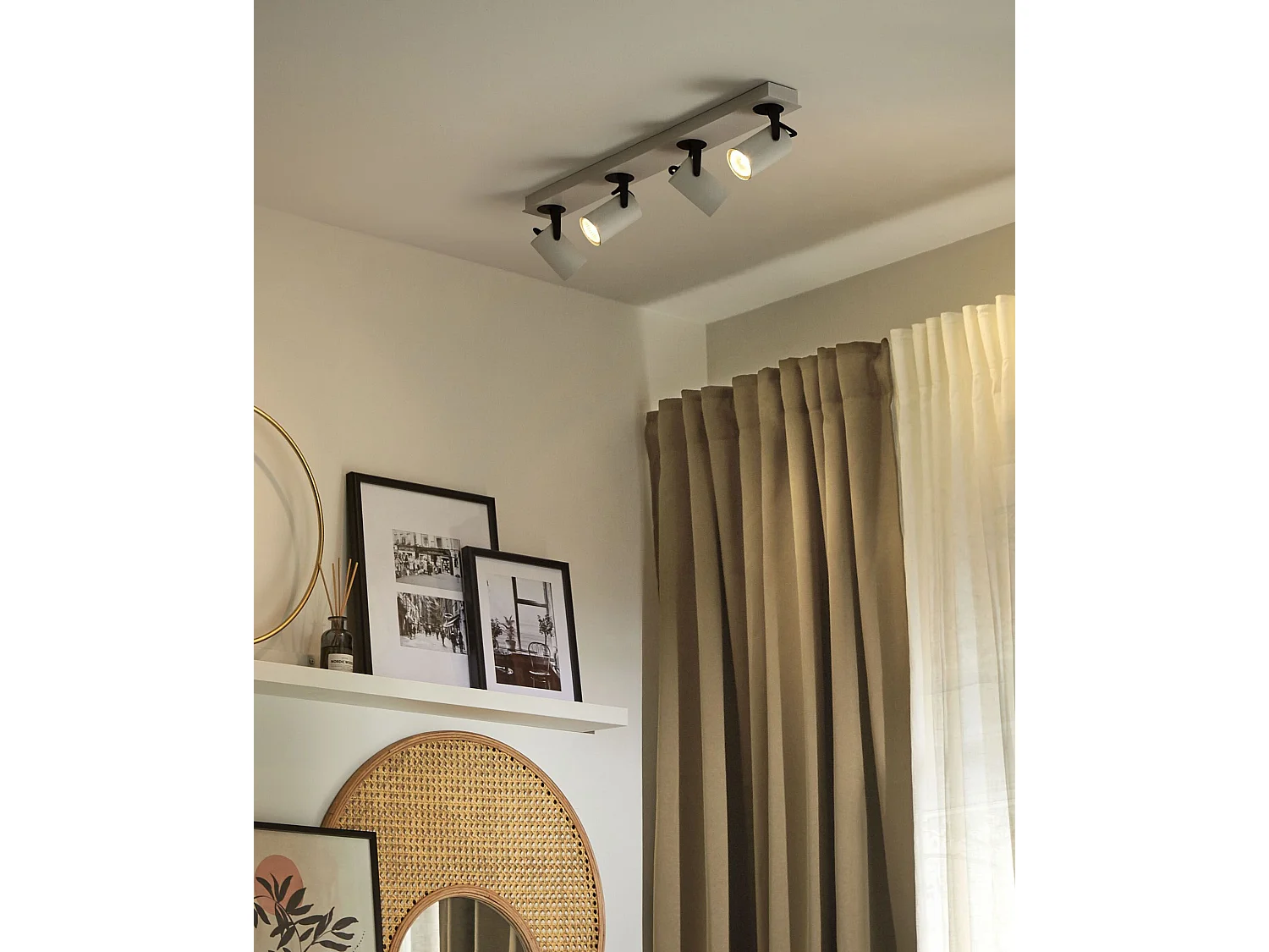 Spot à 4 lumières KLIP Réglable Métal Blanc