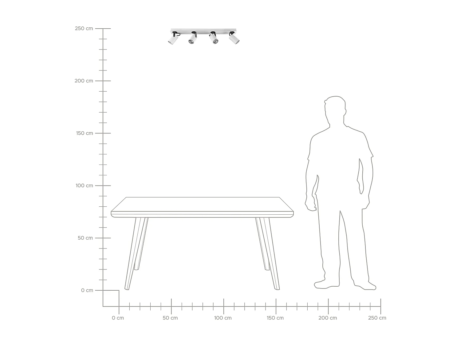 Spot à 4 lumières KLIP Réglable Métal Blanc
