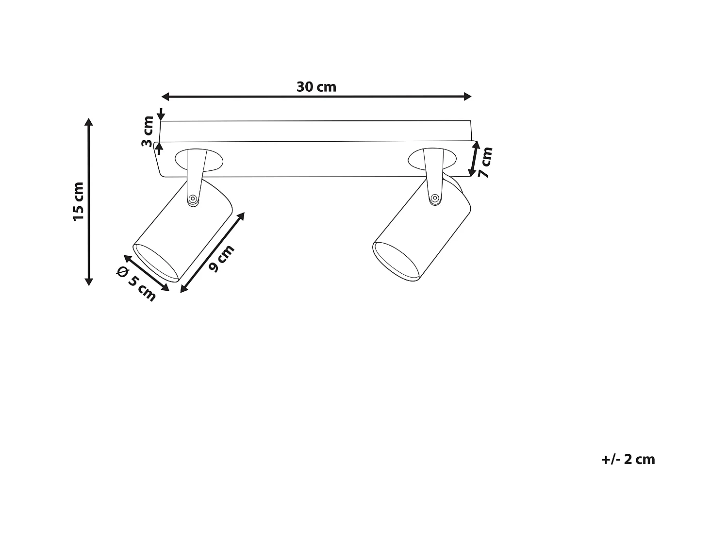 Spot à 2 lumières KLIP Réglable Métal Argenté