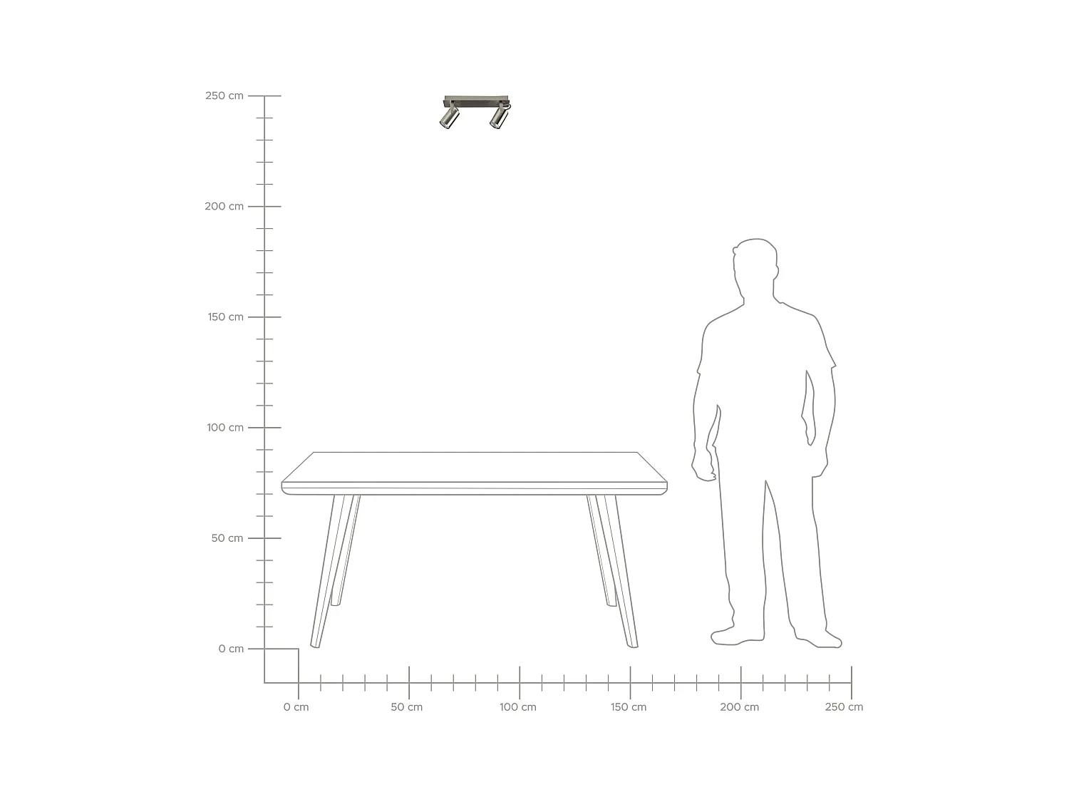 Spot à 2 lumières KLIP Réglable Métal Argenté