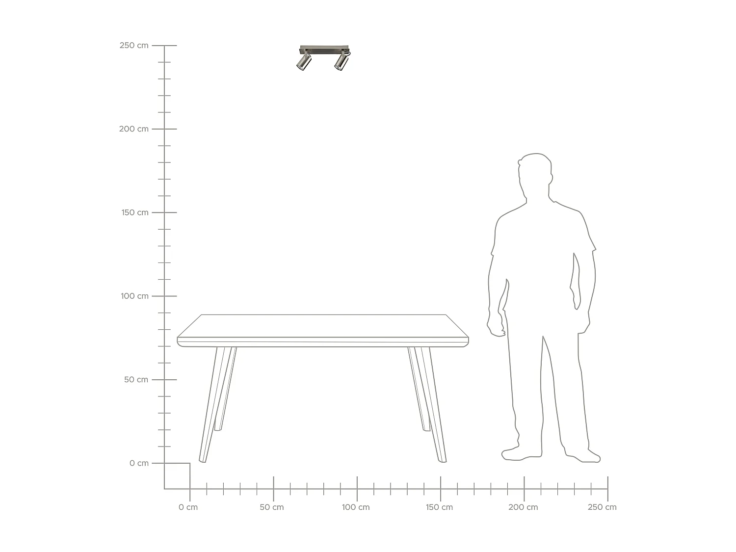 Spot à 2 lumières KLIP Réglable Métal Argenté