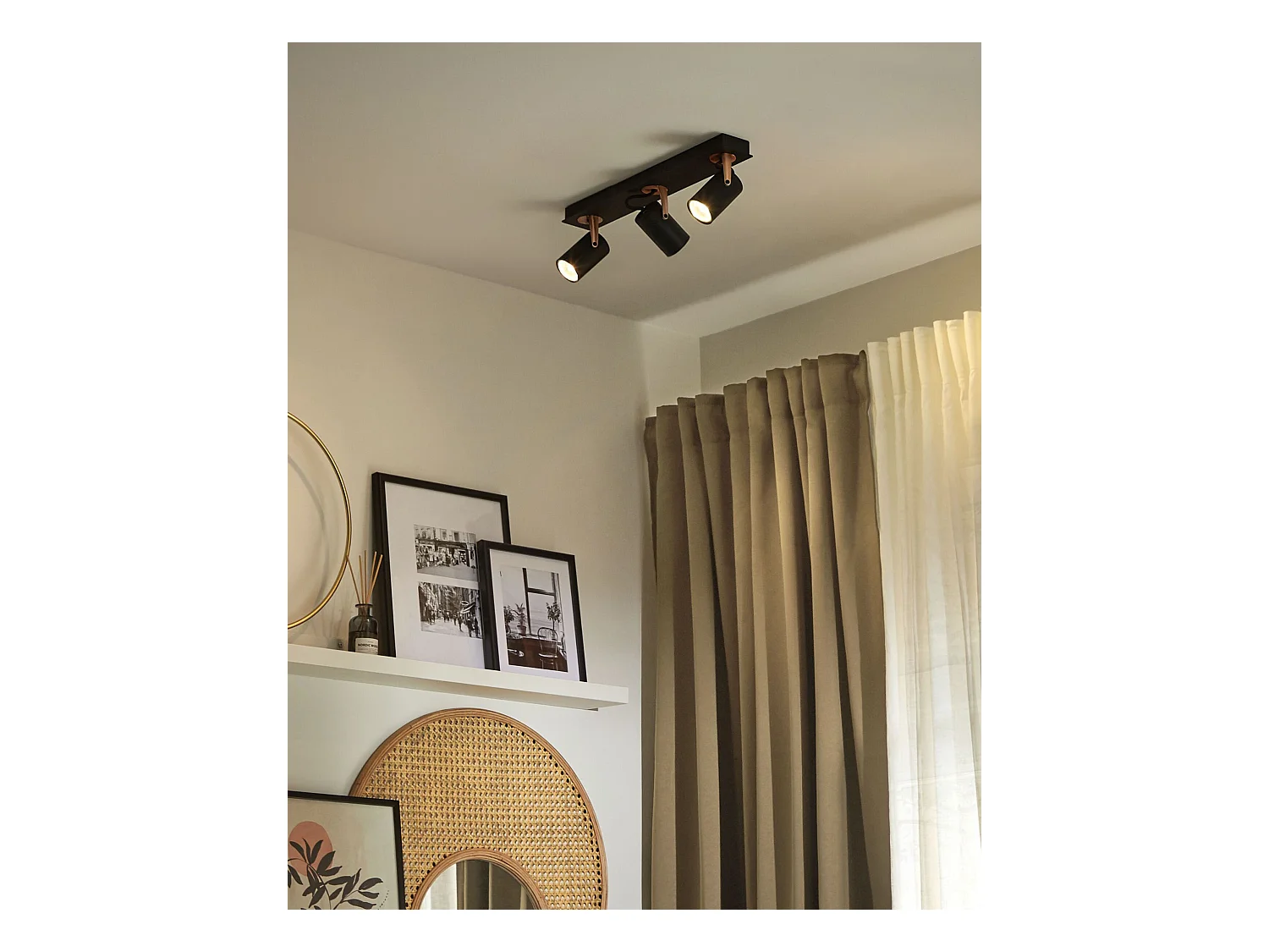 Strahler 3-flammig KLIP verstellbar Metall Schwarz