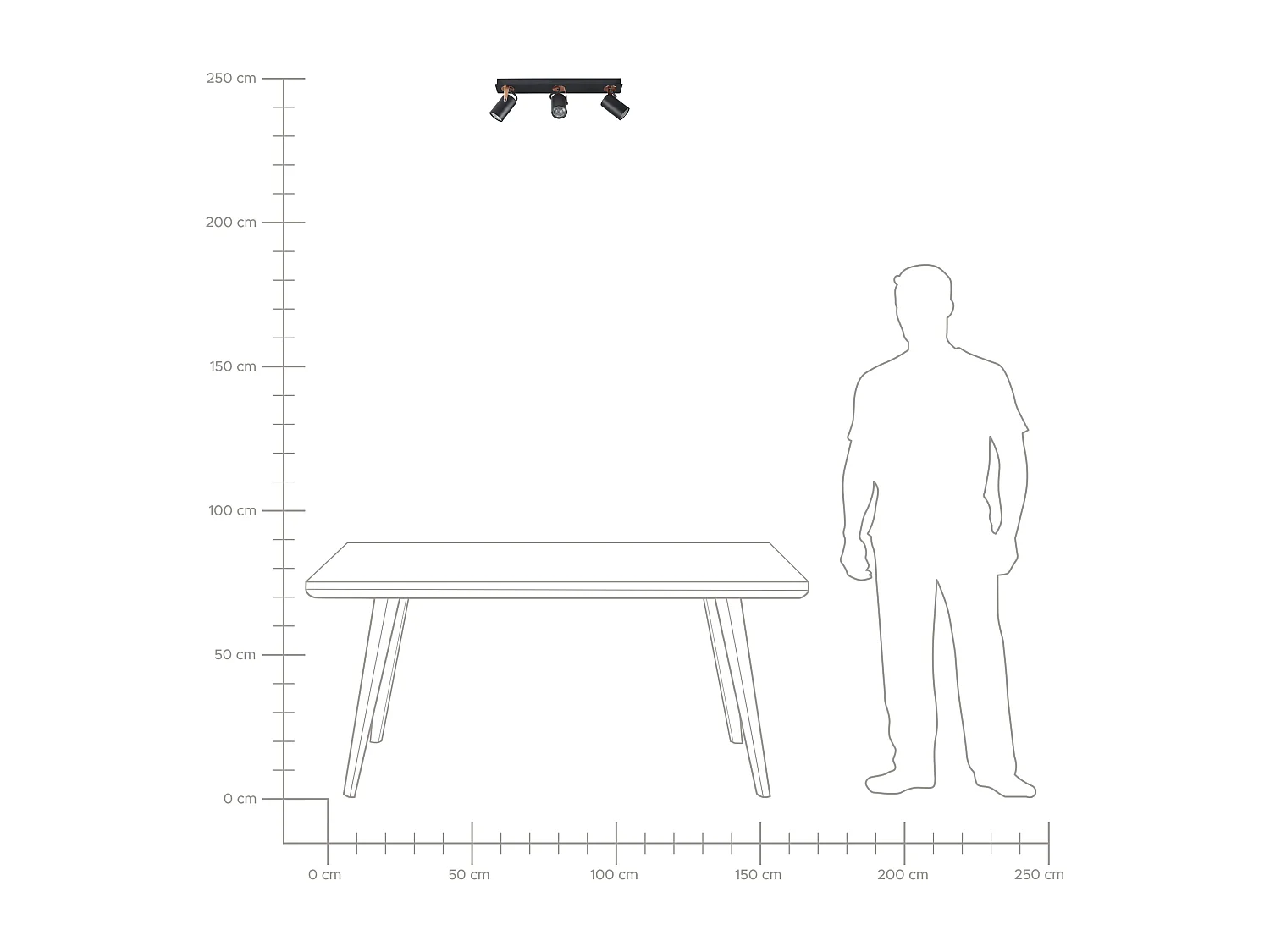 3-lichts spot KLIP Verstelbaar Metaal Zwart