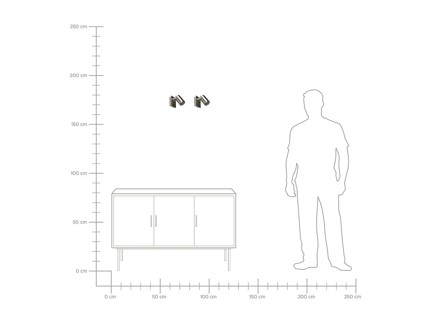 Lot de 2 spots KLIP Réglable Métal Argenté