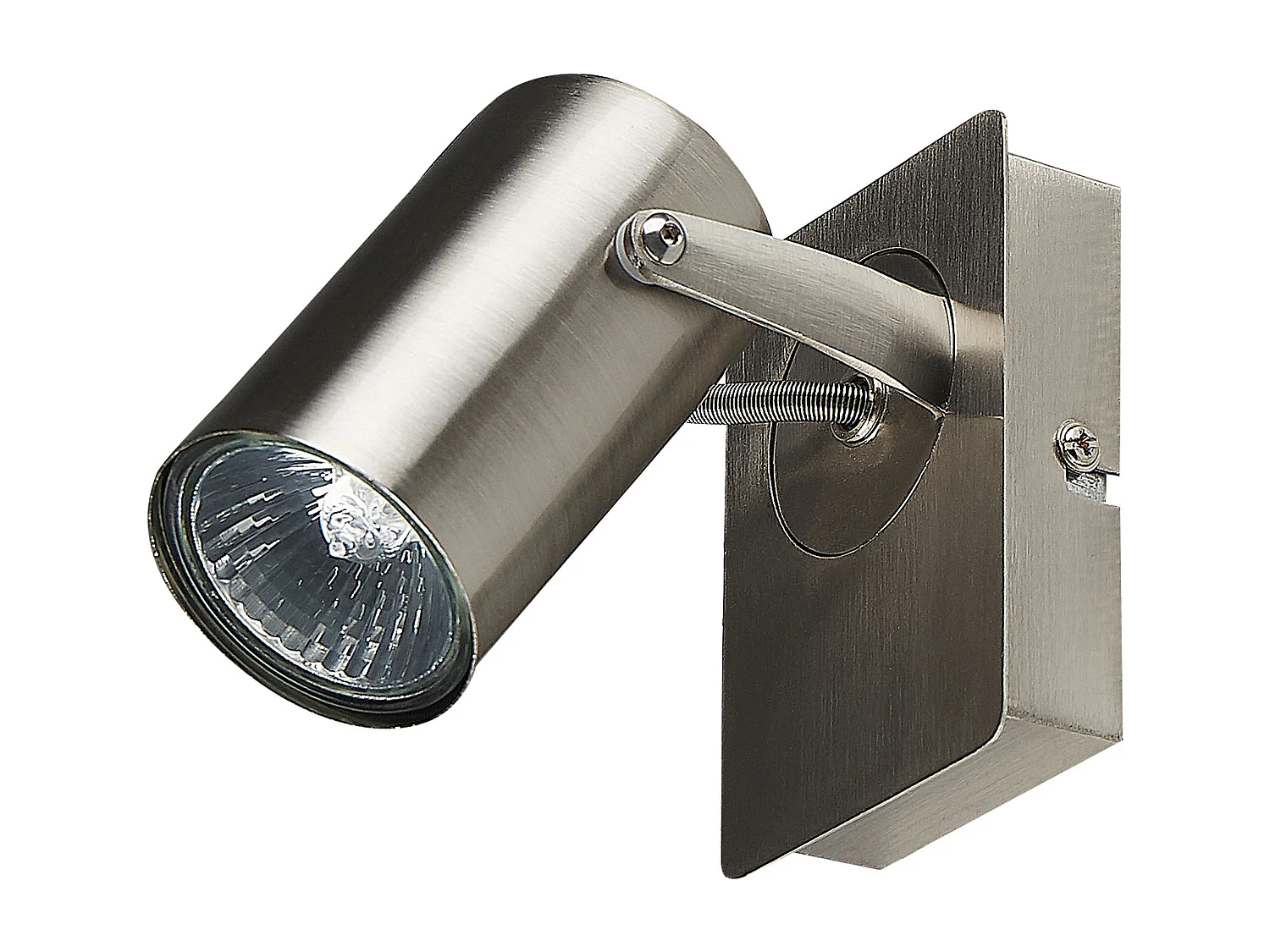 Wandstrahler 1-flammig Metall silber Spot schwenkbar 2er Set Industrial Klip