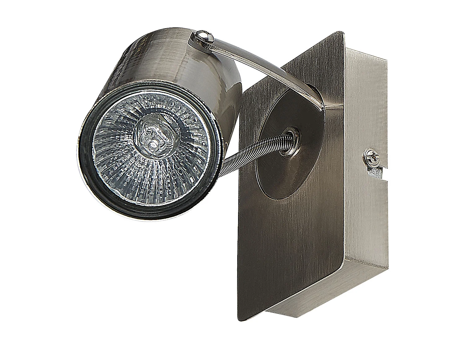 Wandstrahler 1-flammig Metall silber Spot schwenkbar 2er Set Industrial Klip