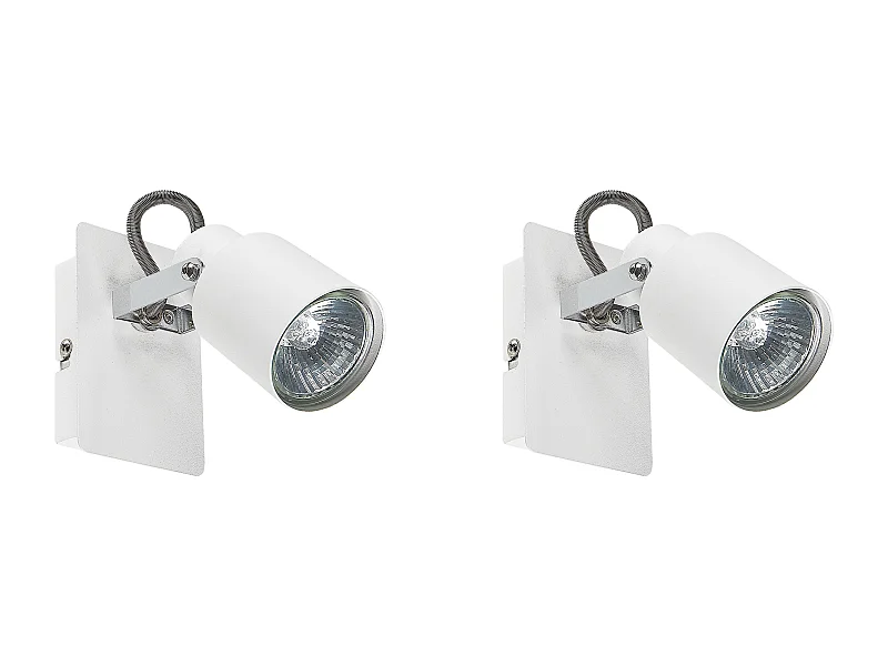 Lot de 2 spots BONTE Réglable Métal Blanc