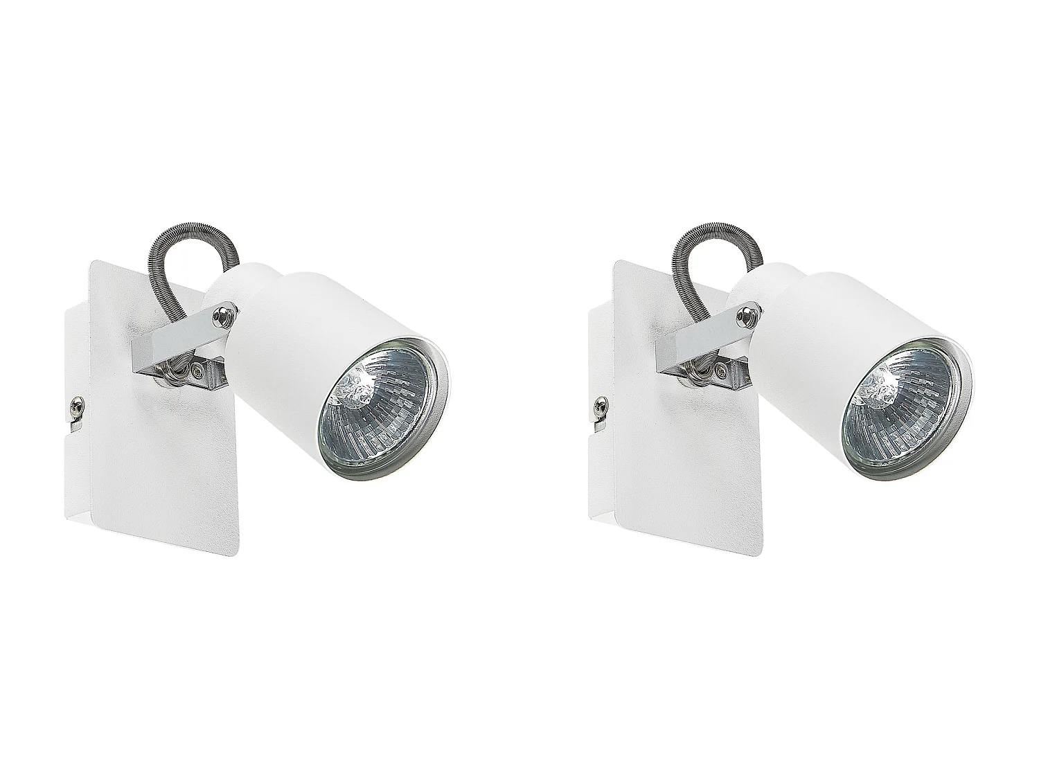 Set van 2 spotlampen BONTE Verstelbaar Metaal Wit