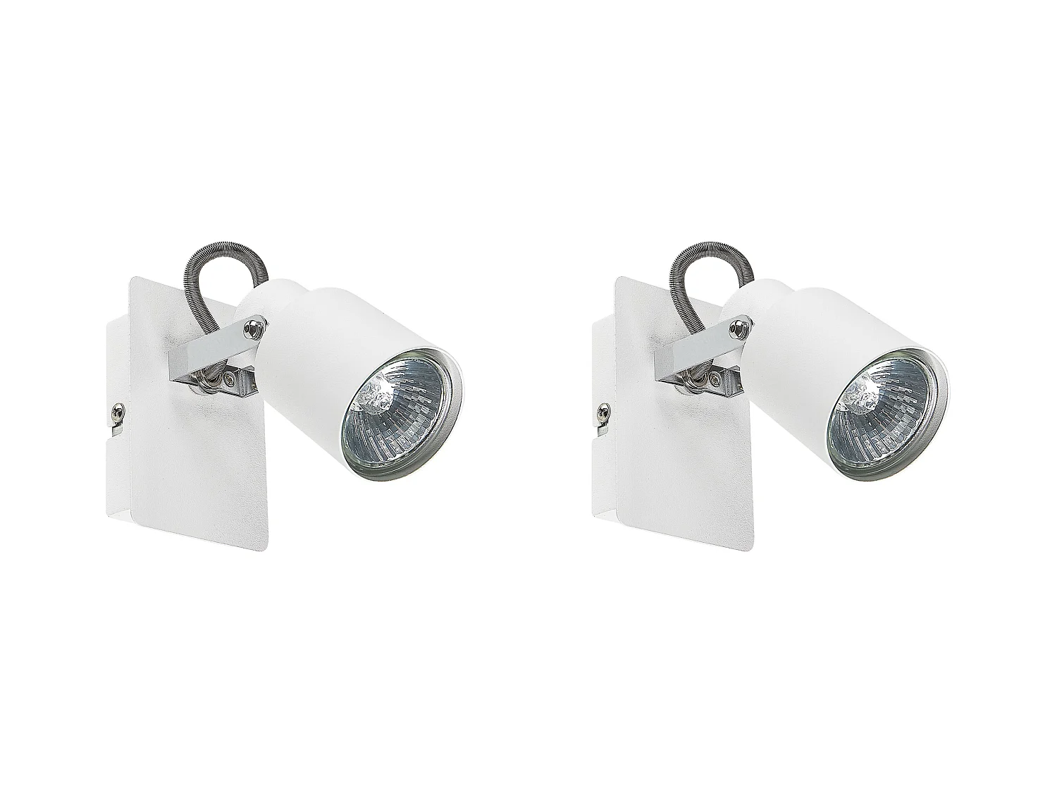 Set van 2 spotlampen BONTE Verstelbaar Metaal Wit