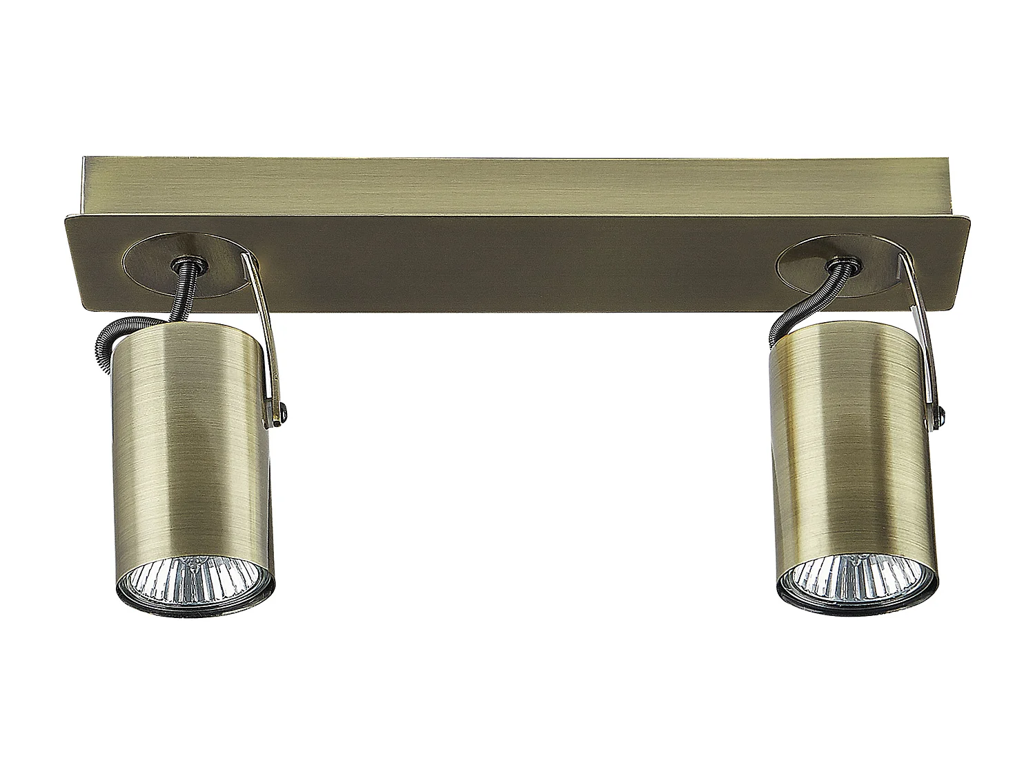 Deckenstrahler 2-flammig Metall messing Deckenspot schwenkbar Industrial Klip