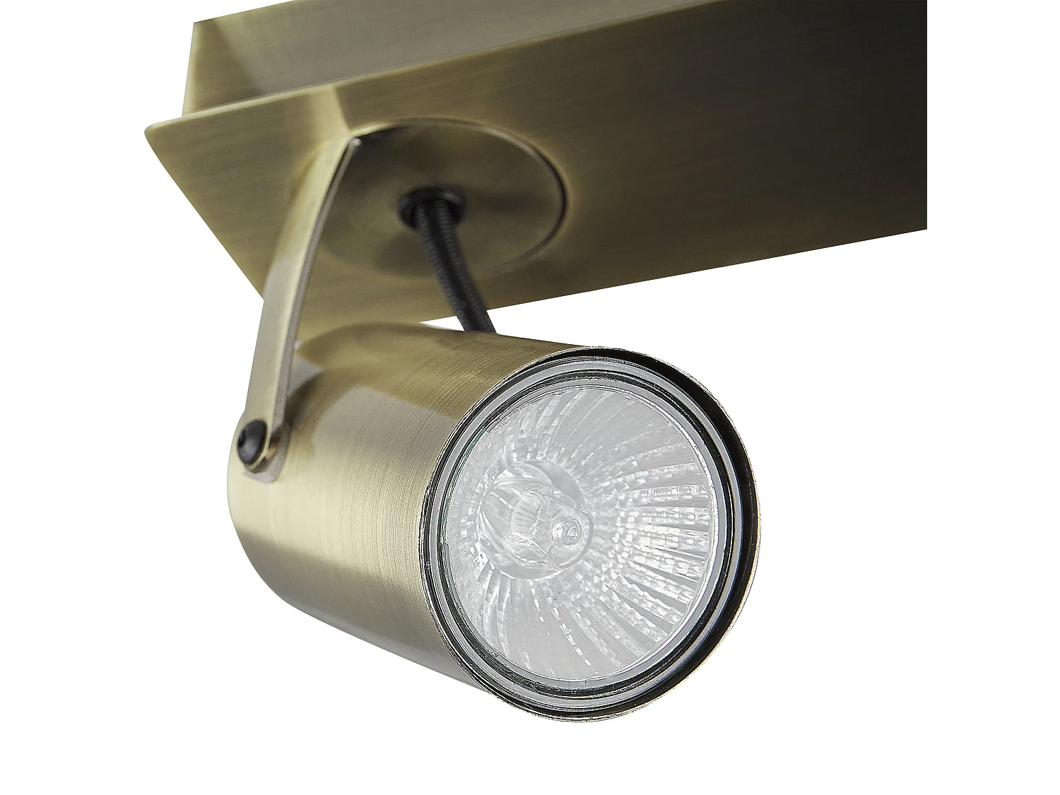 Deckenstrahler 2-flammig Metall messing Deckenspot schwenkbar Industrial Klip