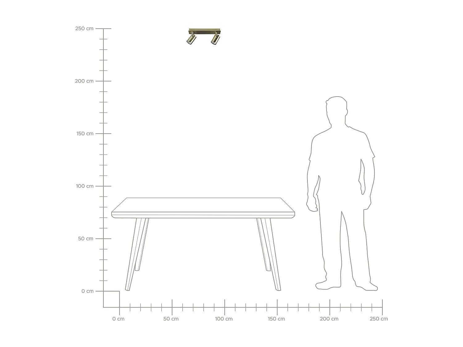 2-lichts spot KLIP Verstelbaar Metaal Messing