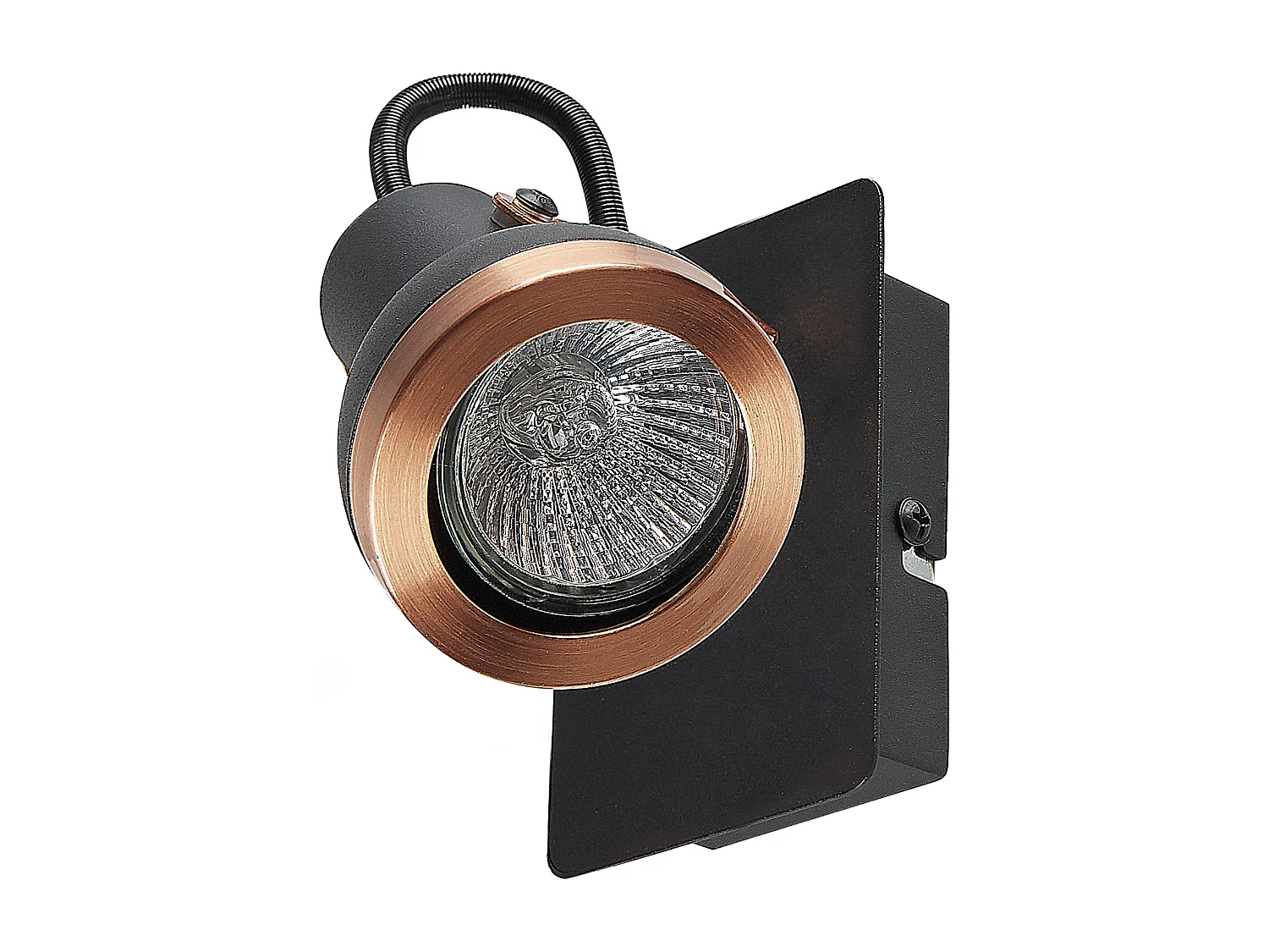 Wandleuchte Metall schwarz / kupfer 2er Set rund BARO