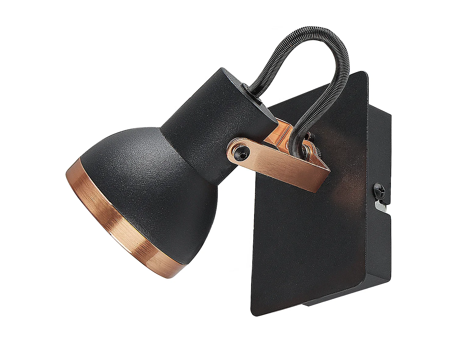 Wandleuchte Metall schwarz / kupfer 2er Set rund BARO