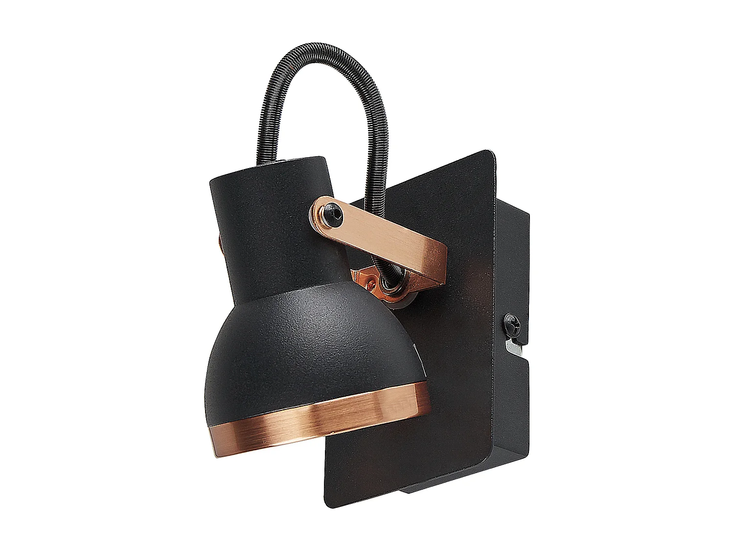 Wandleuchte Metall schwarz / kupfer 2er Set rund BARO