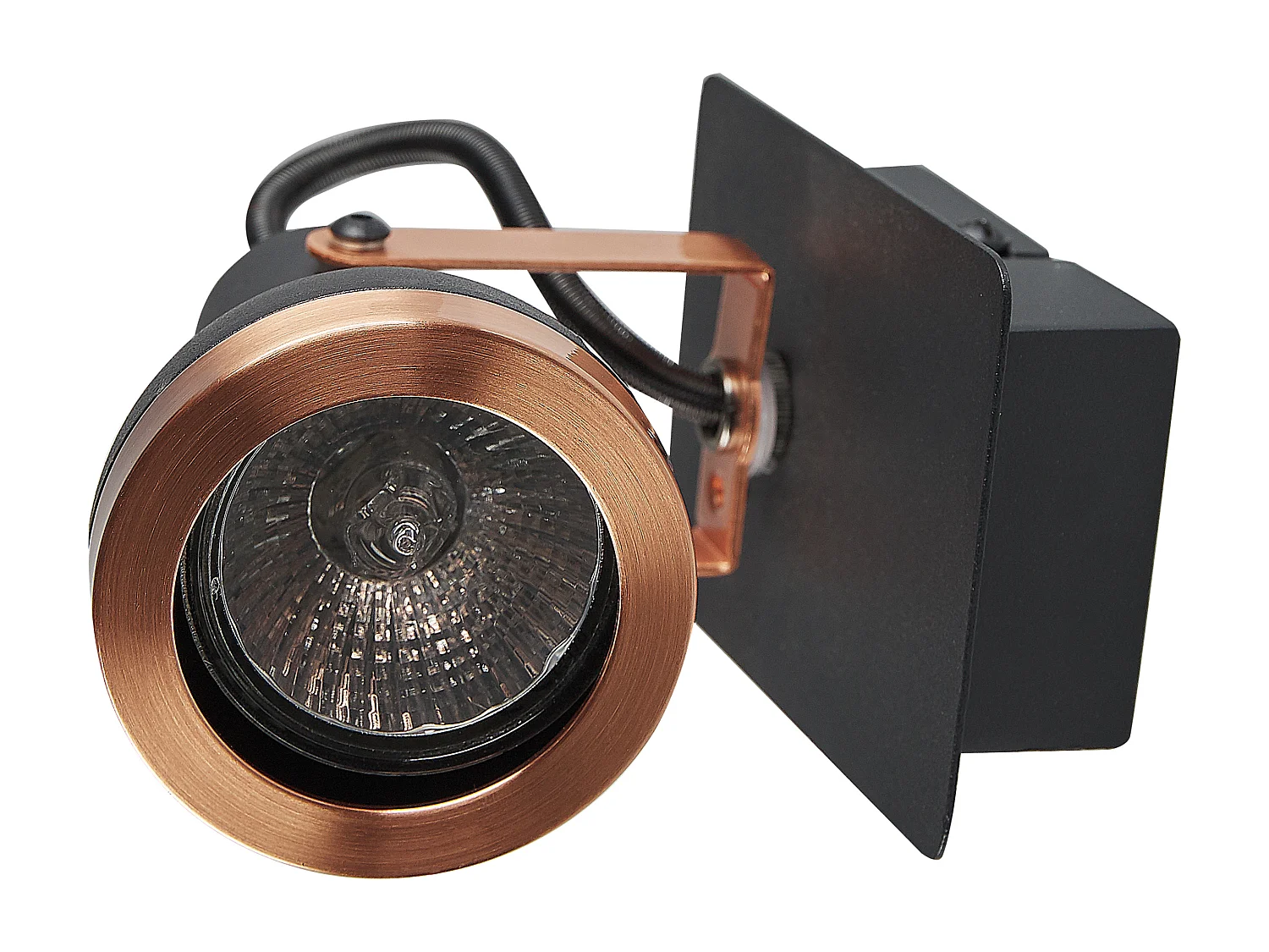 Wandleuchte Metall schwarz / kupfer 2er Set rund BARO