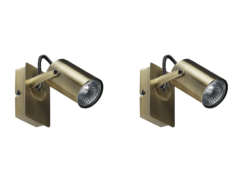 Conjunto de 2 lámparas de foco KLIP ajustable Metal Latón