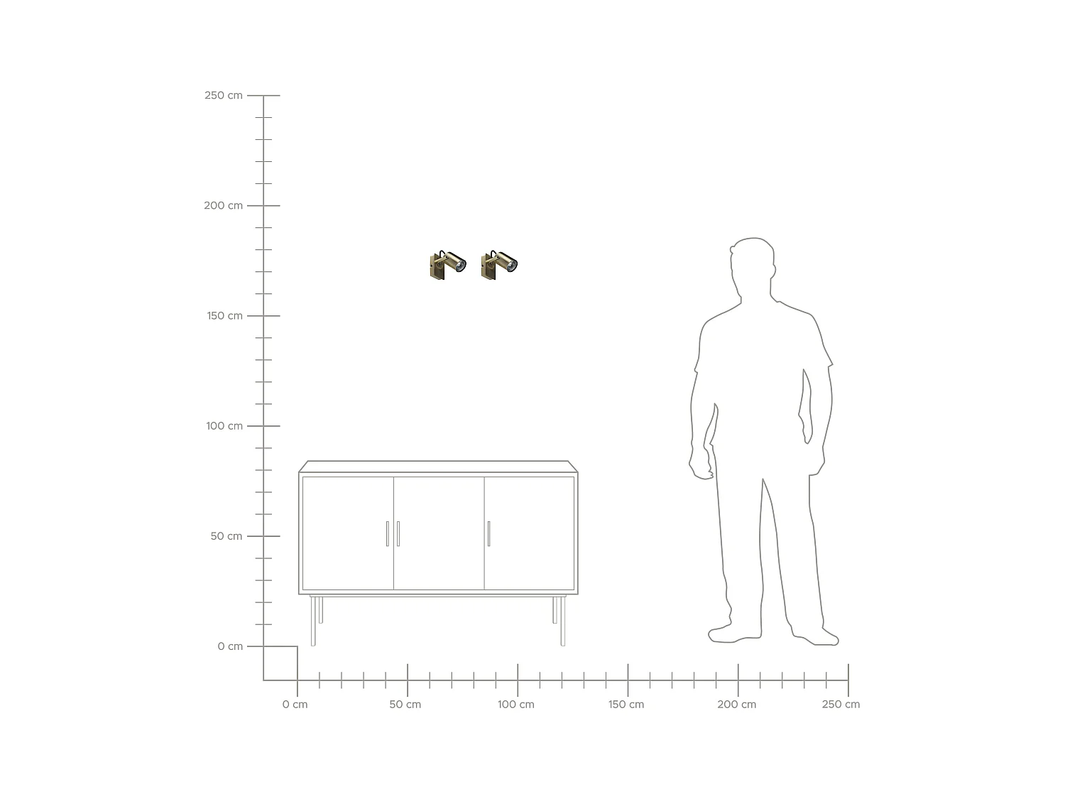 Lot de 2 spots KLIP Réglable Métal Laiton