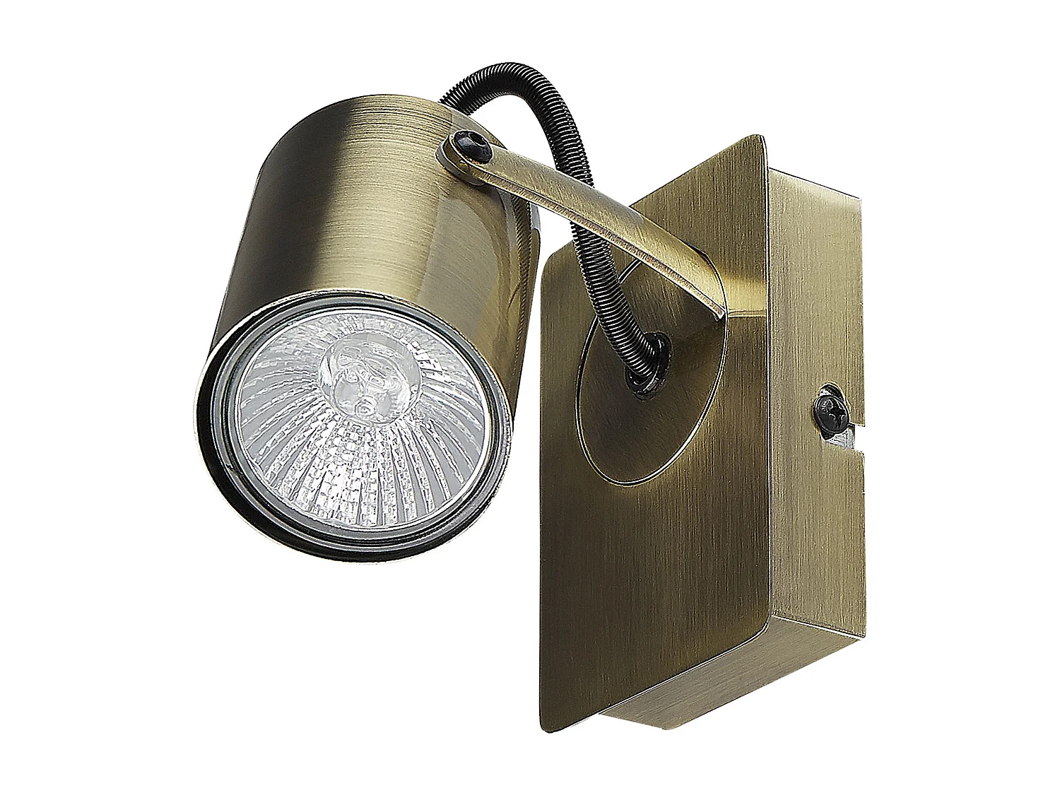 Wandstrahler 1-flammig Metall messing Spot schwenkbar 2er Set Industrial Klip