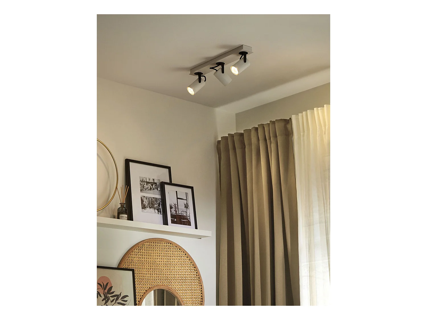 Deckenstrahler 3-flammig Metall weiß Deckenspot schwenkbar Industrial Klip