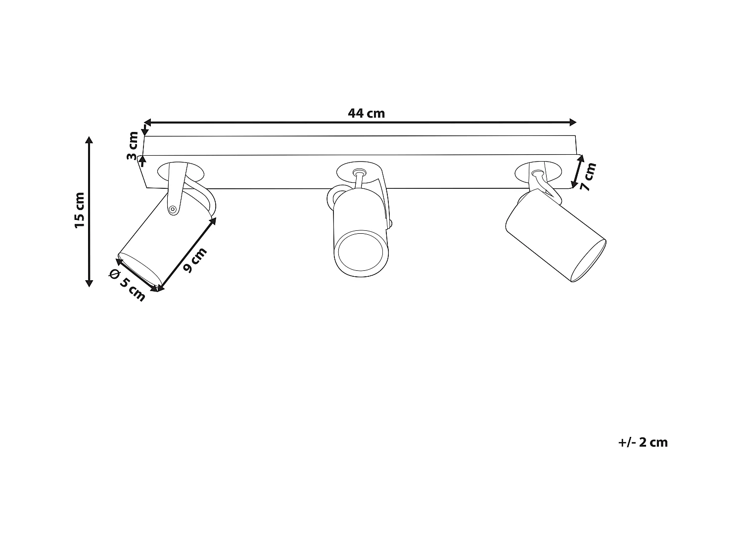 Deckenstrahler 3-flammig Metall weiß Deckenspot schwenkbar Industrial Klip