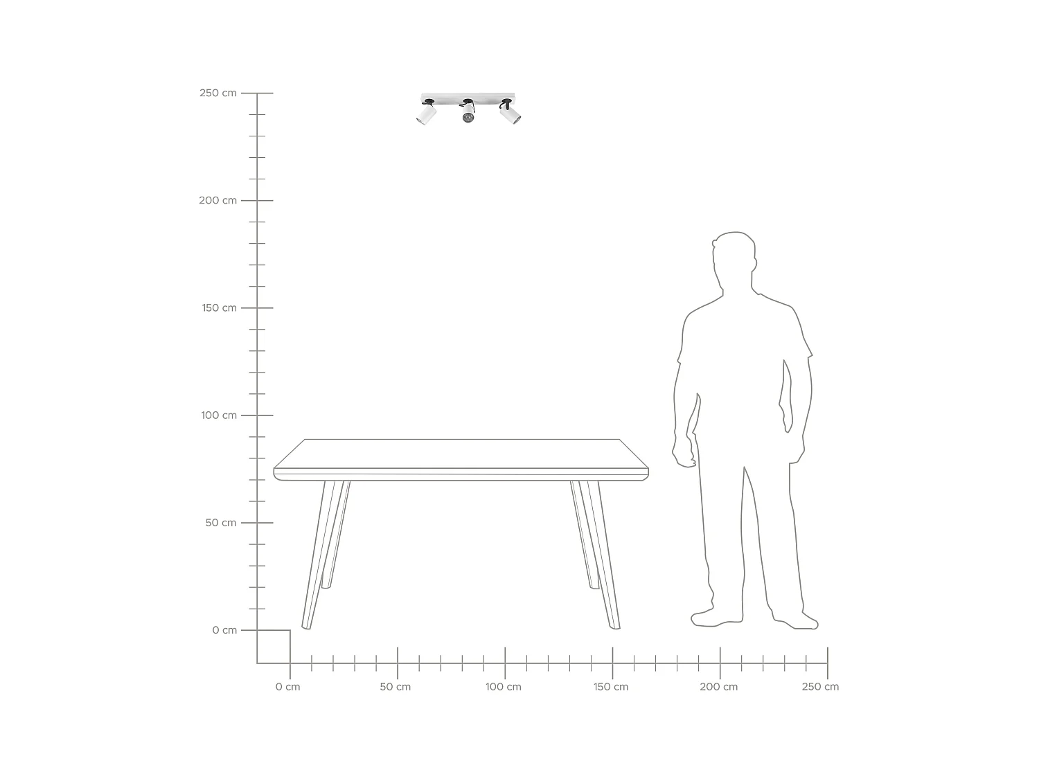 Deckenstrahler 3-flammig Metall weiß Deckenspot schwenkbar Industrial Klip