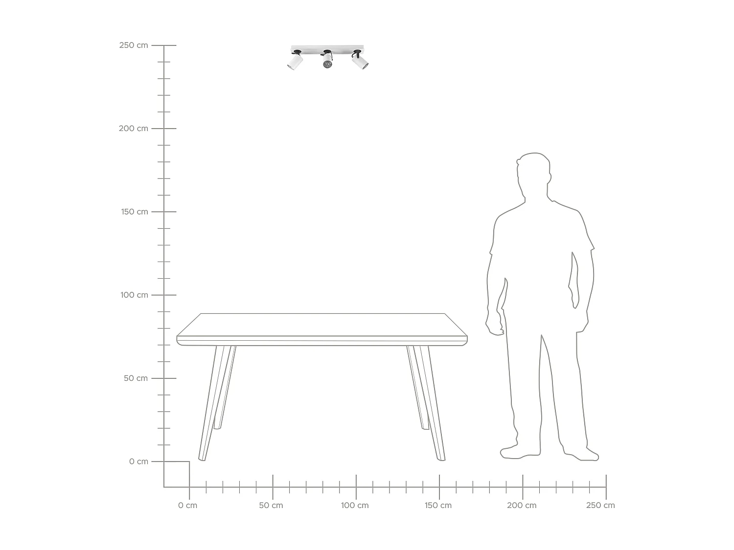 Spot à 3 lumières KLIP Réglable Métal Blanc