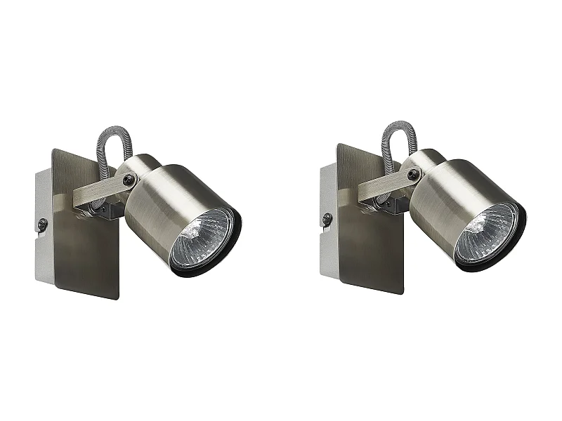 Lot de 2 spots BONTE Réglable Métal Argenté