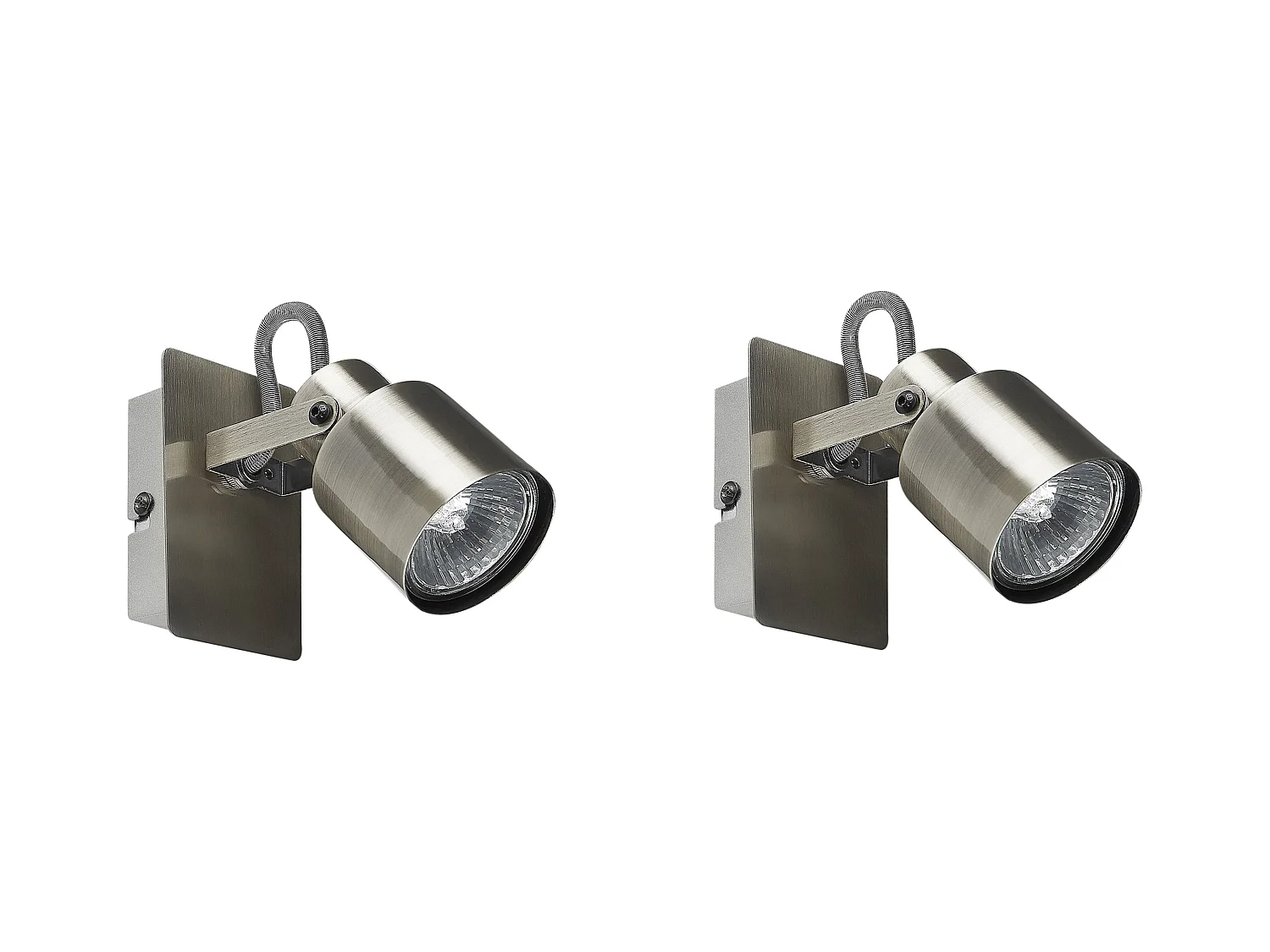 Set van 2 spotlampen BONTE Verstelbaar Metaal Zilver