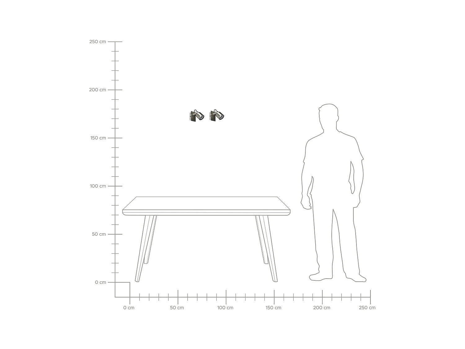 Set van 2 spotlampen BONTE Verstelbaar Metaal Zilver
