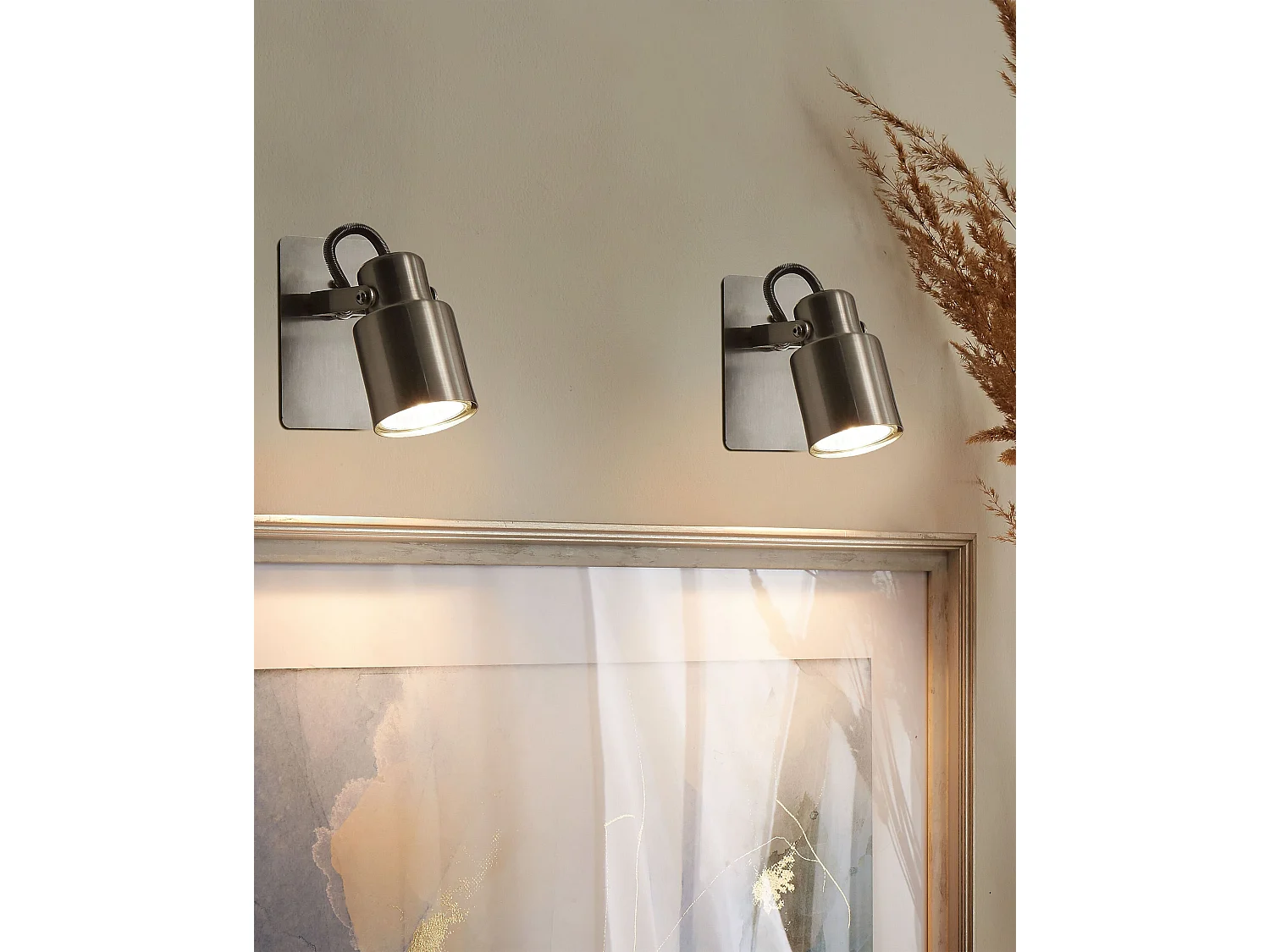 Lot de 2 spots BONTE Réglable Métal Argenté