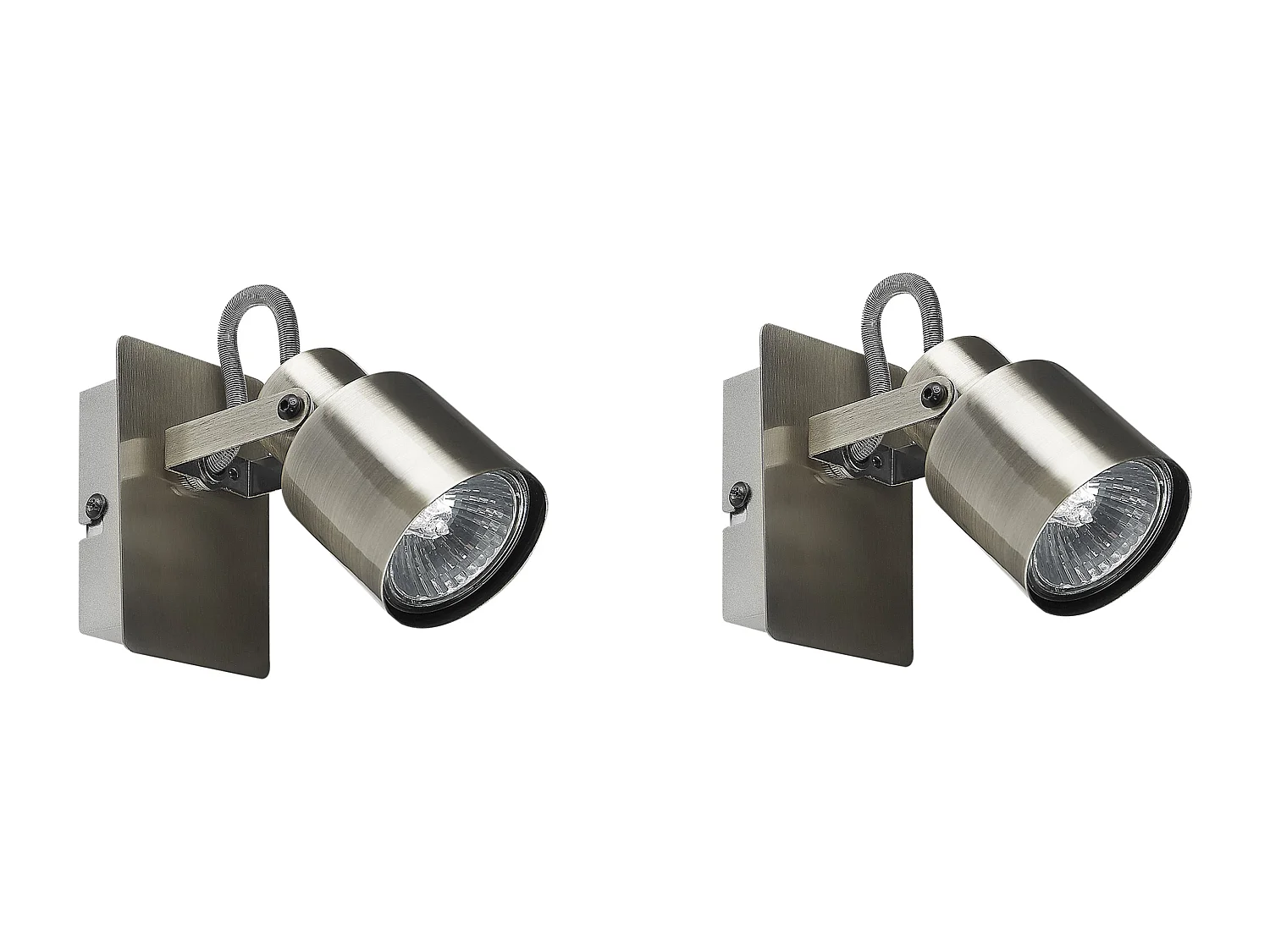 Set van 2 spotlampen BONTE Verstelbaar Metaal Zilver