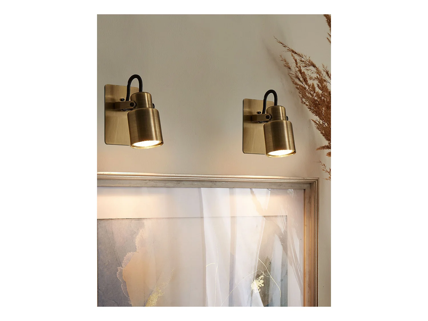 Lot de 2 spots BONTE Réglable Métal Laiton