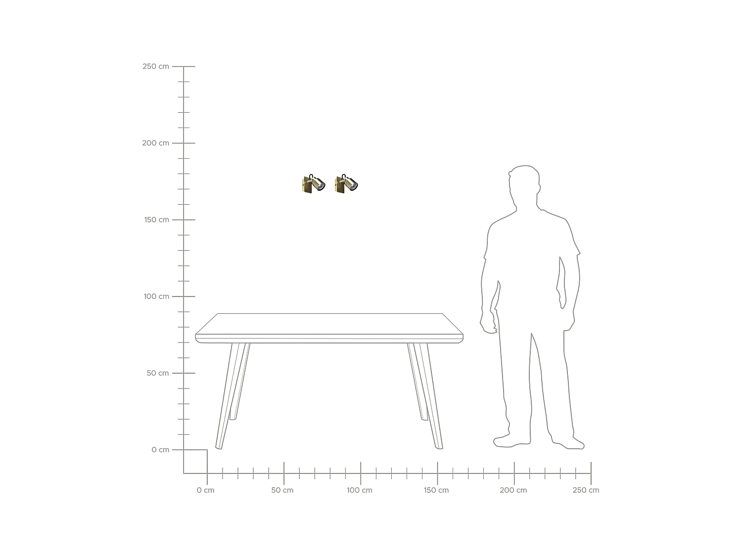 Lot de 2 spots BONTE Réglable Métal Laiton
