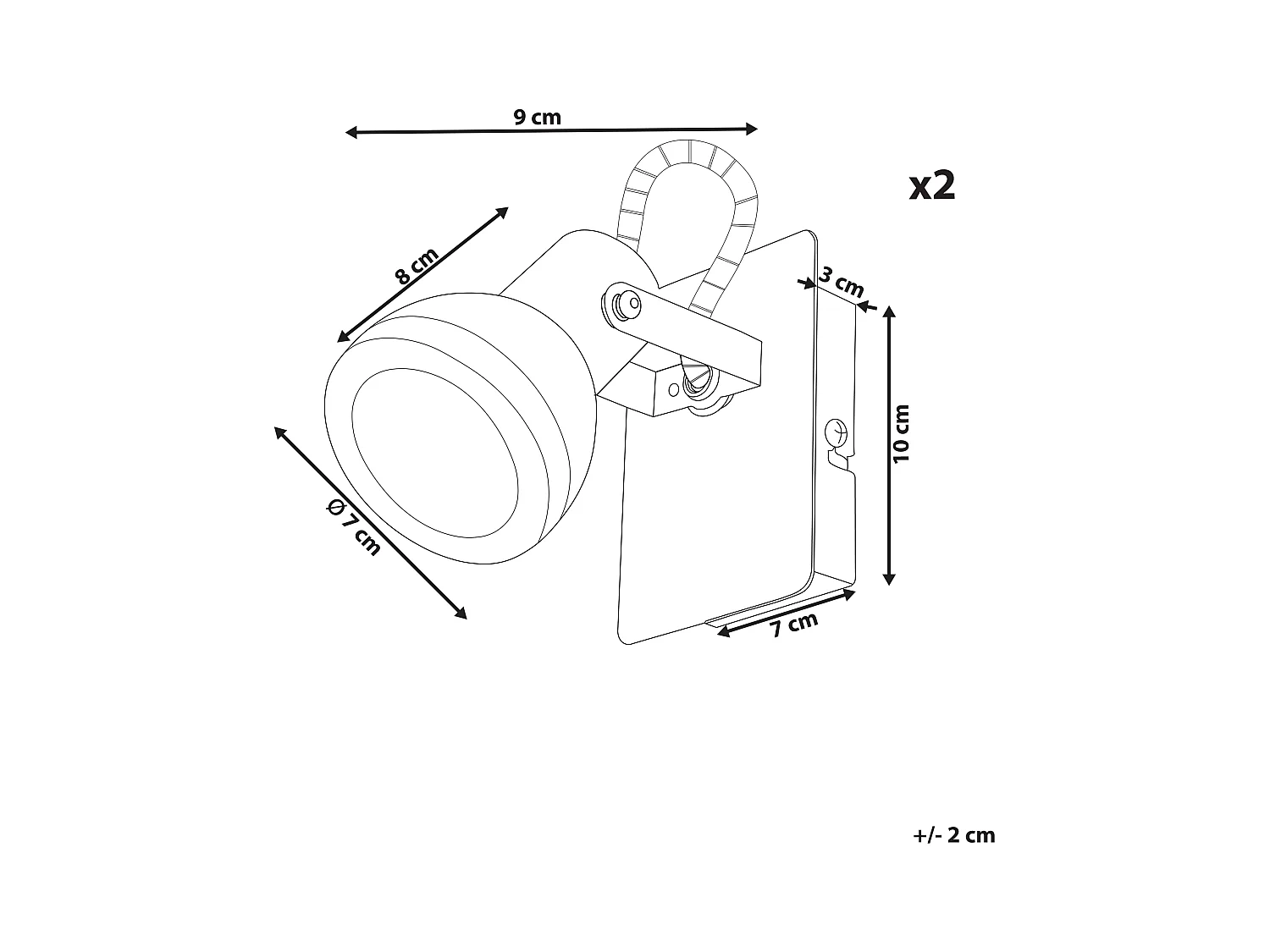 Lot de 2 spots BARO Réglable Métal Blanc