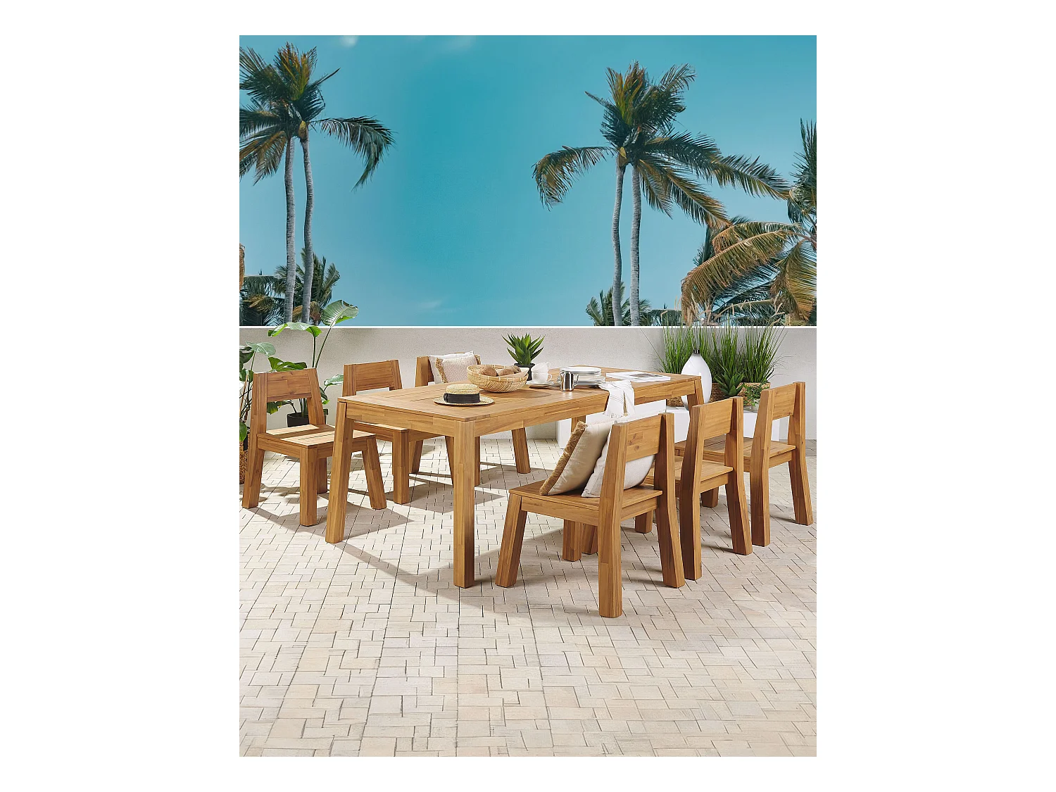 Set van 6 tuinstoelen LIVORNO Acaciahout Bruin