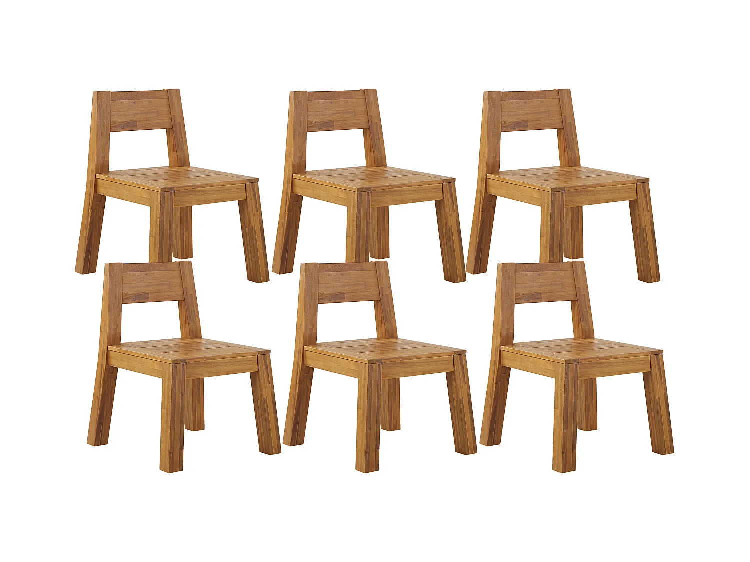 Lot de 6 chaises de jardin LIVORNO Acacia Marron