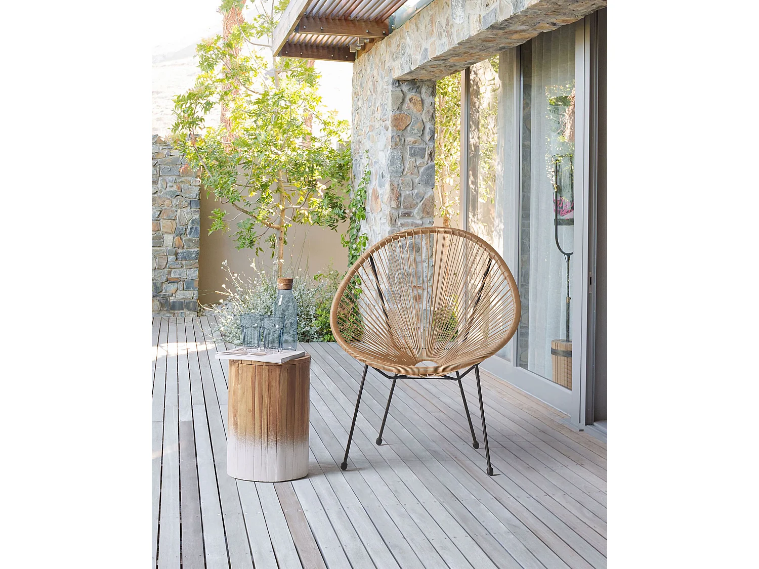 Chaise de jardin ACAPULCO II Polyrotin Naturel