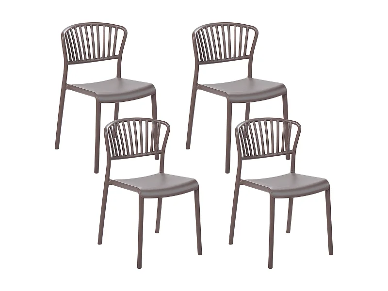 Lot de 4 chaises de jardin GELA Taupe