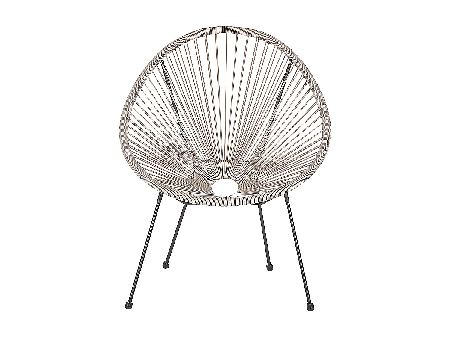 Lustiges Balkonset 2 Stühle Spaghetti-Optik Rattan hellgrau Acapulco II