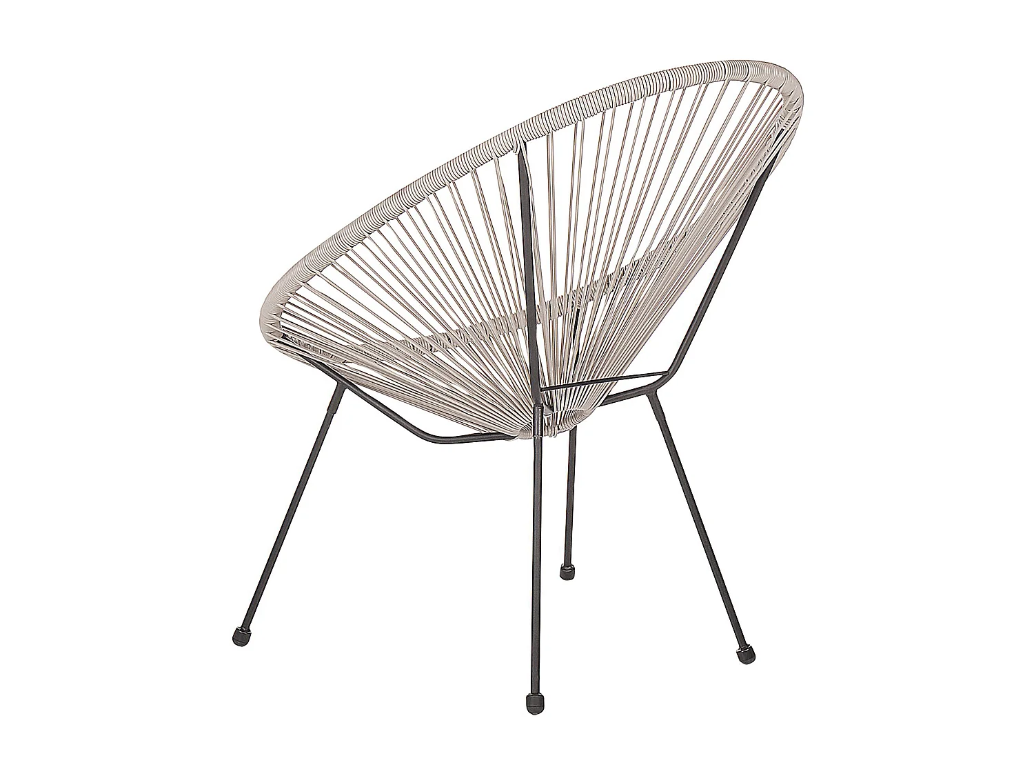 Lustiges Balkonset 2 Stühle Spaghetti-Optik Rattan hellgrau Acapulco II