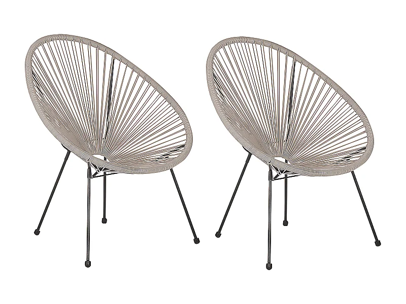 Lot de 2 chaises de jardin ACAPULCO II Gris clair