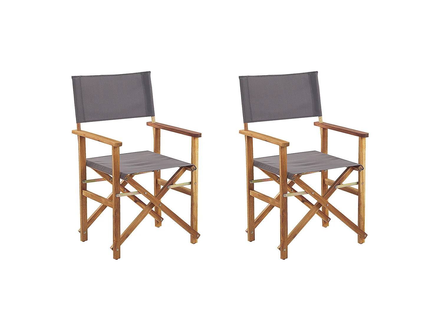 Lot de 2 chaises de jardin CINE Acacia Gris