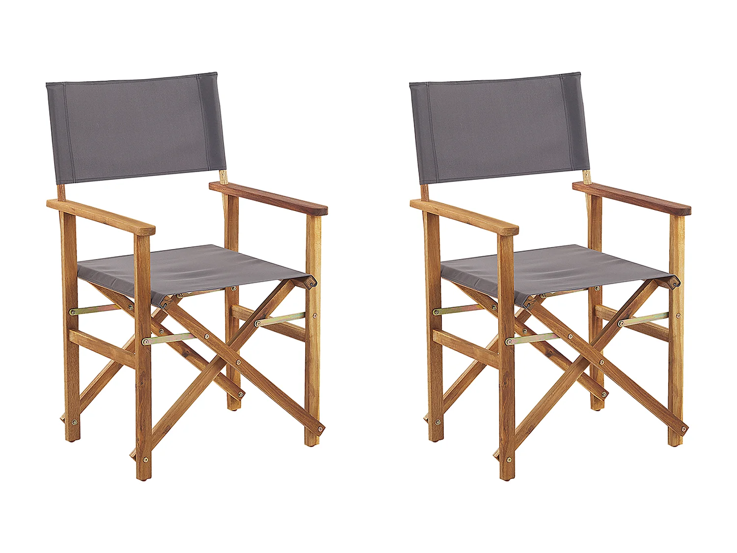 Lot de 2 chaises de jardin CINE Acacia Gris