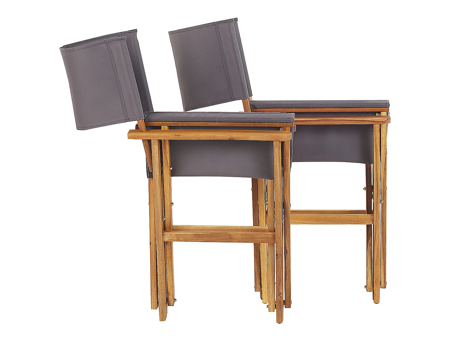 Lot de 2 chaises de jardin CINE Acacia Gris