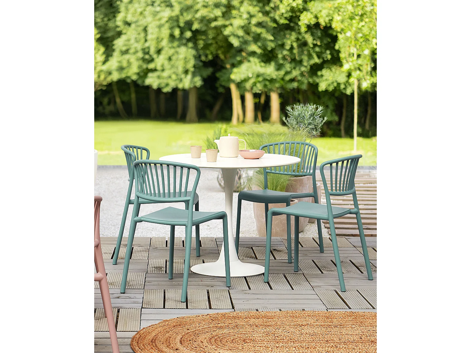 Lot de 4 chaises de jardin GELA Vert menthe